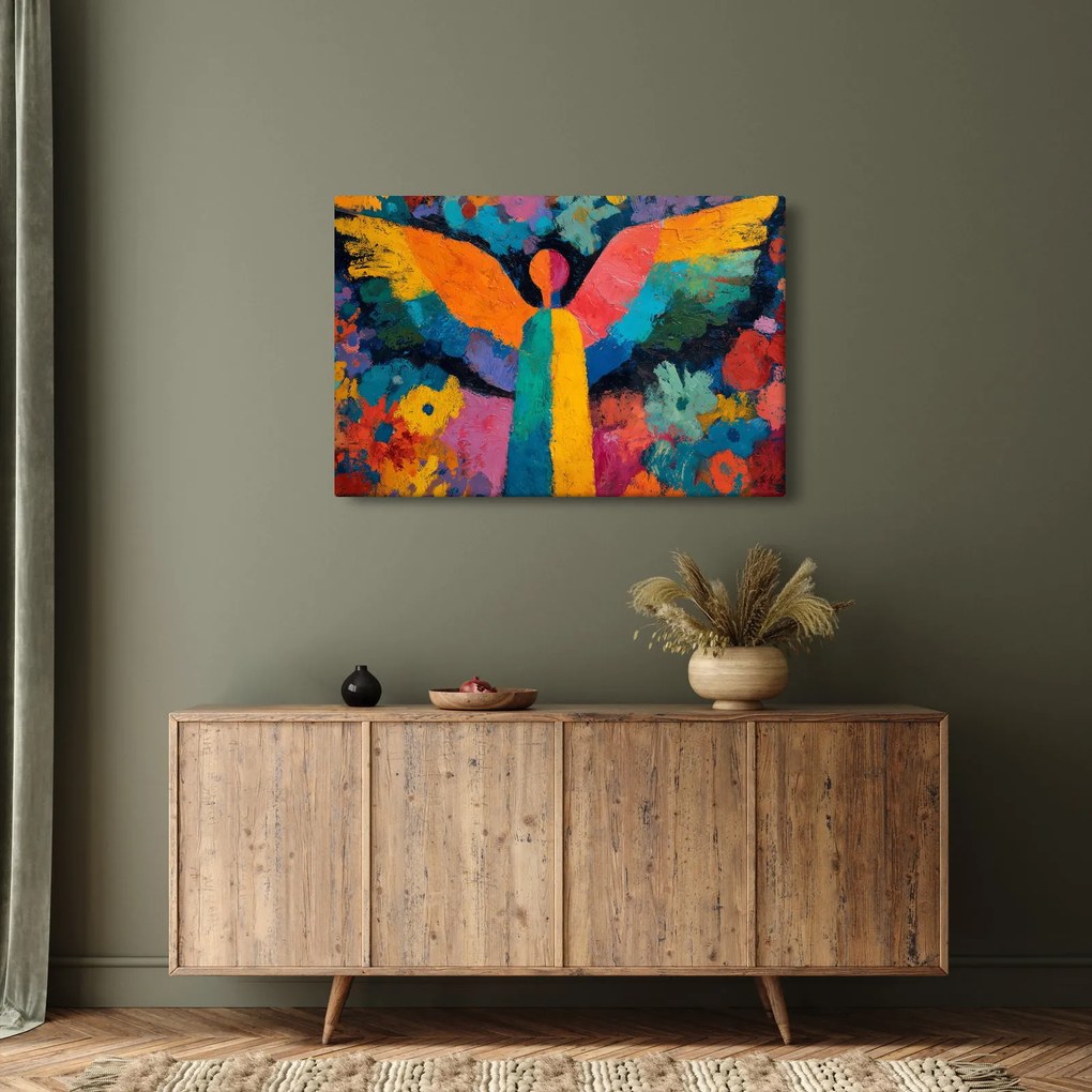 Tablou - Înger abstract cu flori (90x60 cm)