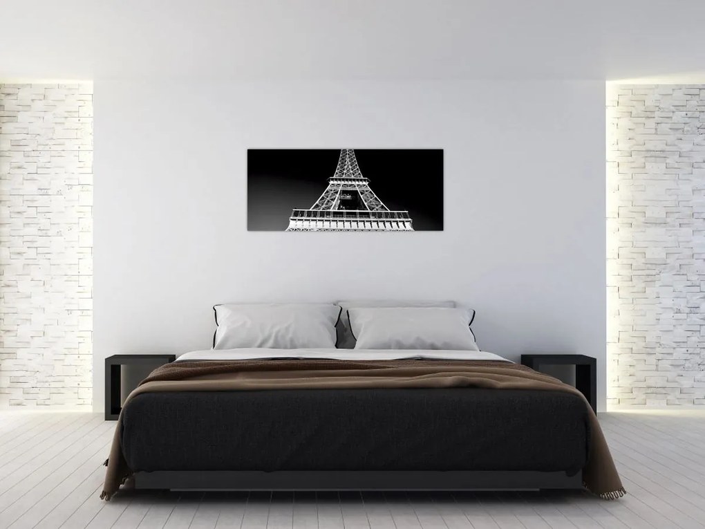 Tablou - Turnul Eiffel, alb-negru (120x50 cm)
