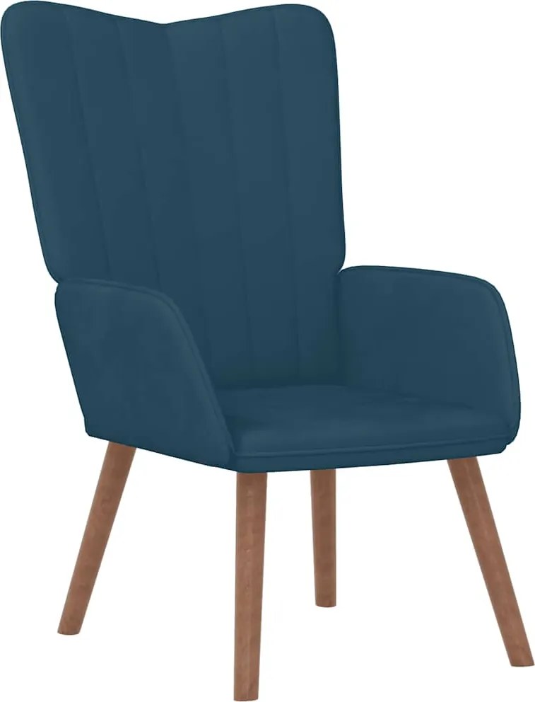 vidaXL Scaun de relaxare, albastru, catifea