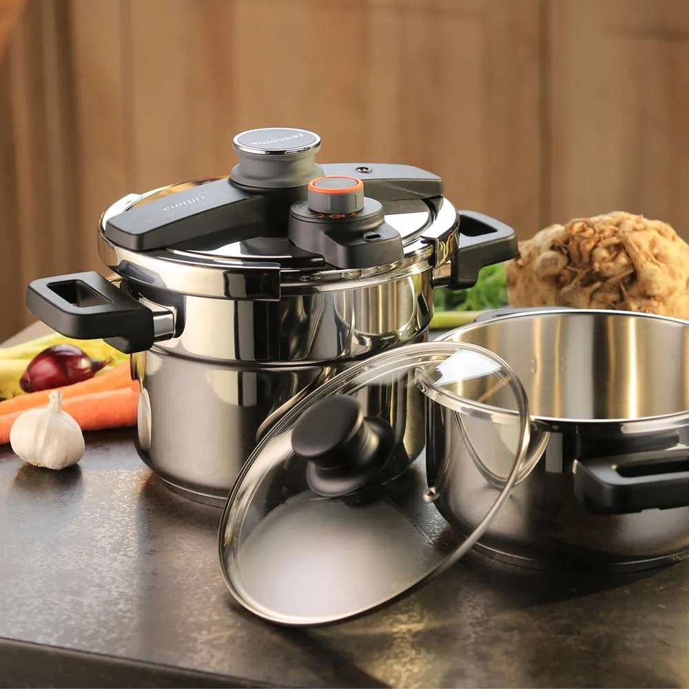 Oale sub presiune cu capac 4 buc. din oțel inoxidabil Ultima duo – Tescoma