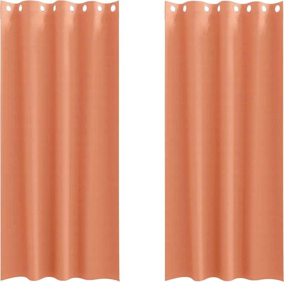 vidaXL Perdele Opaque cu Inel 2 pcs Terracota 225 x 140 cm Poliester