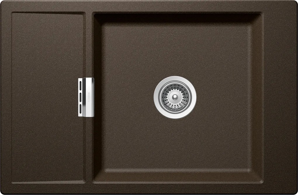 Chiuveta bucatarie Schock Mono D-100XS Cristadur Bronze 780 x 510 mm, granit, reversibila, montare pe blat, maro bronz