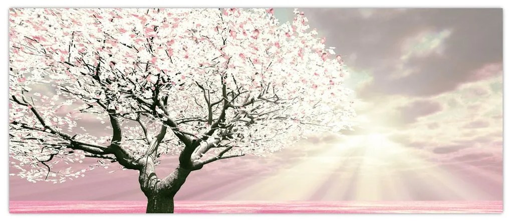 Tabloul copacului roz (120x50 cm)