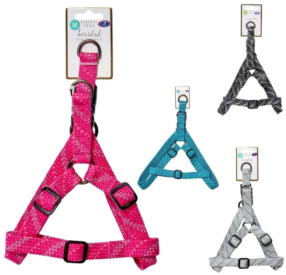 Ham pentru caini BRAIDED marime M - diverse culori Culoare: Gri deschis