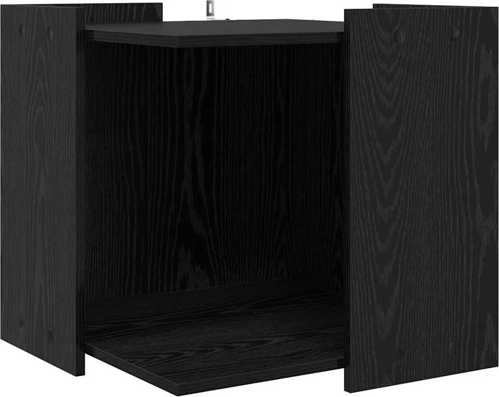 vidaXL Cutie pentru litiera pisici Stejar negru 53 x 53 x 51 cm