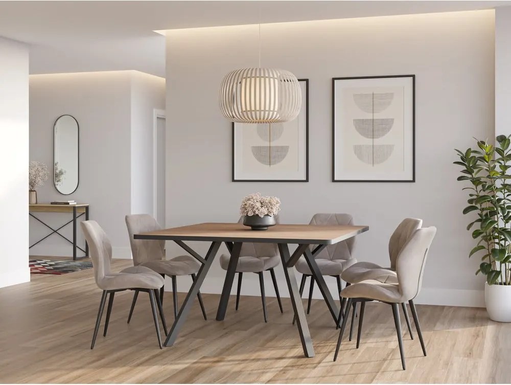 Scaune de dining bej 4 buc. Luna – Marckeric