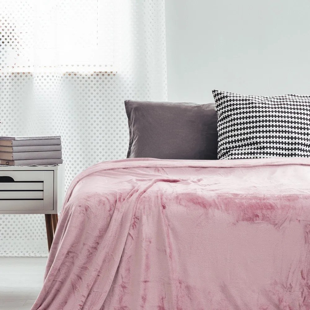 Pătură din microfibră DecoKing Mic, 150 x 200 cm, roz deschis