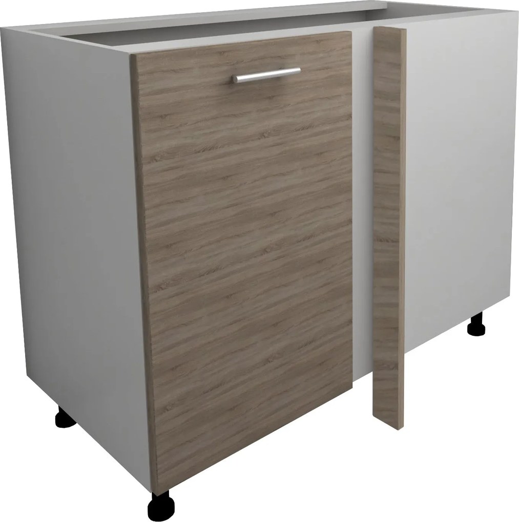 Corp Baza Colt Lecce, Stejar Sonoma Inchis/Alb, 98 x 50 x 80 cm