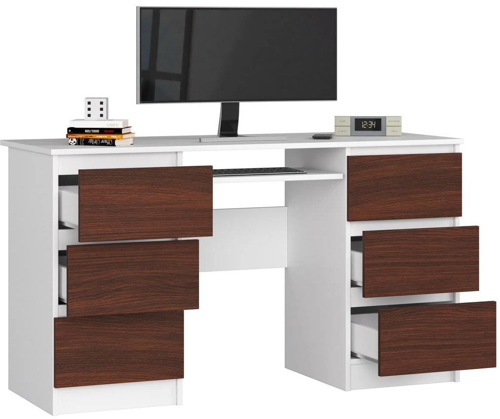 Masă PC Behati (Alb + wenge). 1069461