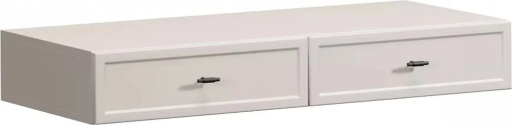 Consolă suspendată cu sertare Lorini 100 cm - cașmir / mânere negre T-bar
