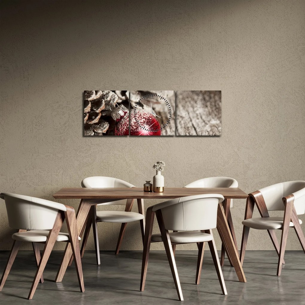 Tablou - Decorațiuni de Crăciun (cu ceas) (90x30 cm)