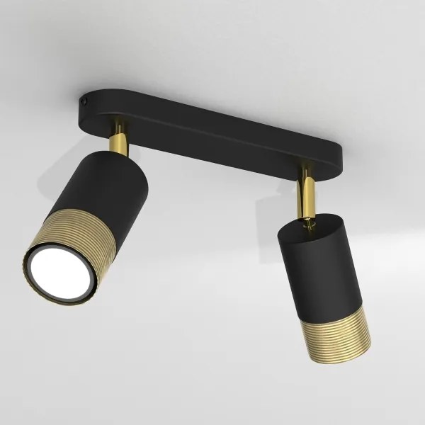 Spot LINK 2xGU10/8W/230V negru/alamă