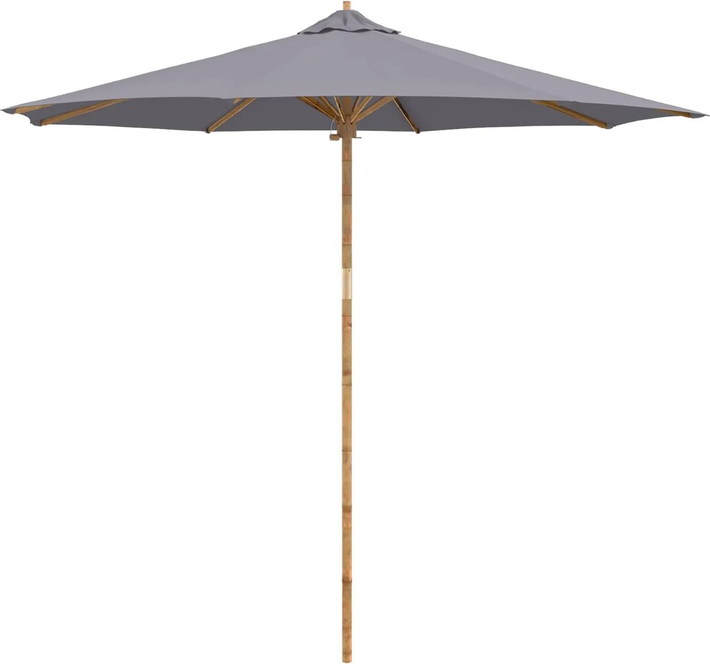 vidaXL Parasol de Grădină Gri închis Ø 270 x 260 cm Bambus