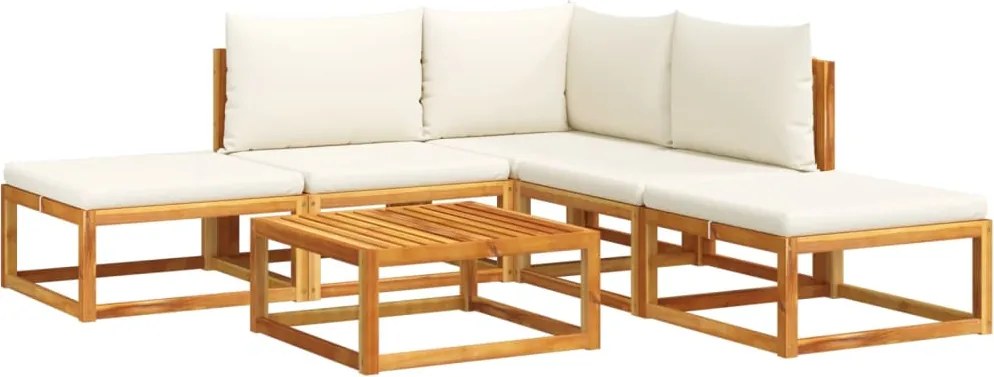 vidaXL Set canapele de grădină cu 6 piese, lemn de salcâm și frânghie