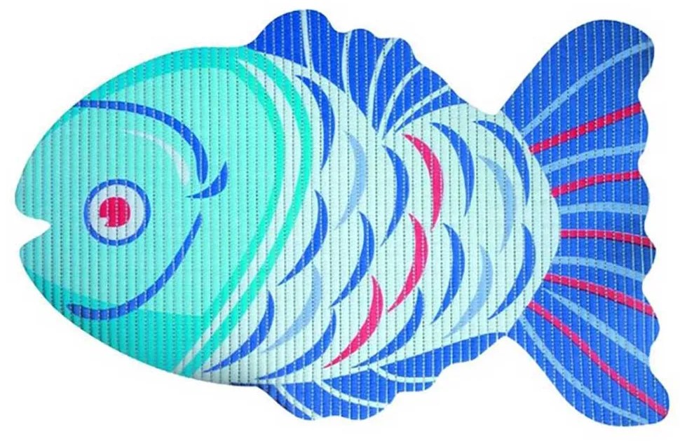 COVORAS DIN SPUMA, FORMA PESTE, ALBASTRU, 72X45 CM