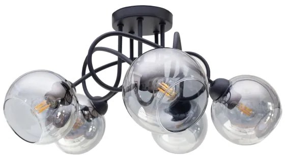 Lustră aplicată LATIL 5xE27/60W/230V negru