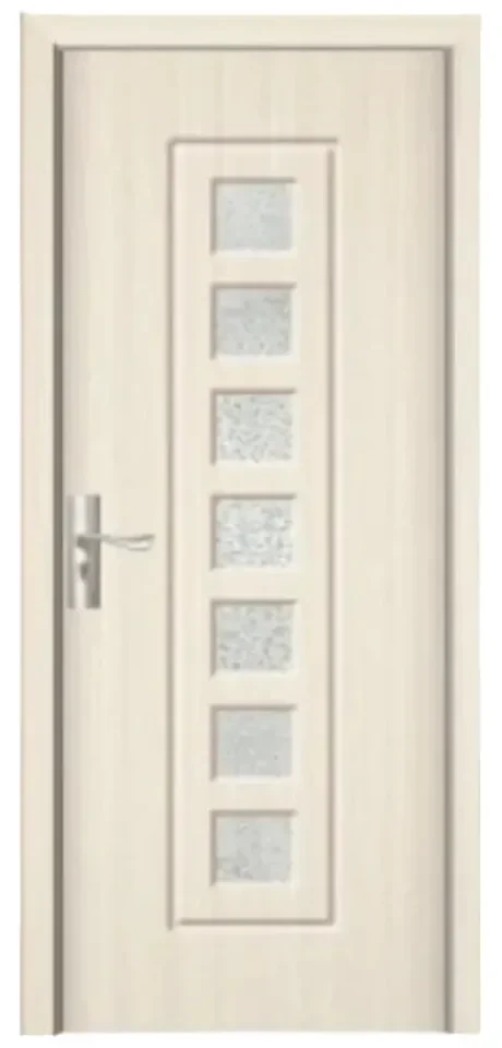Usa Interior din MDF Novo Doors ND236, Cadru din Lemn Masiv, Geam Sablat, KIT COMPLET, Toc , Manere si balamale incluse (Culoare: Crem, Dimensiune: