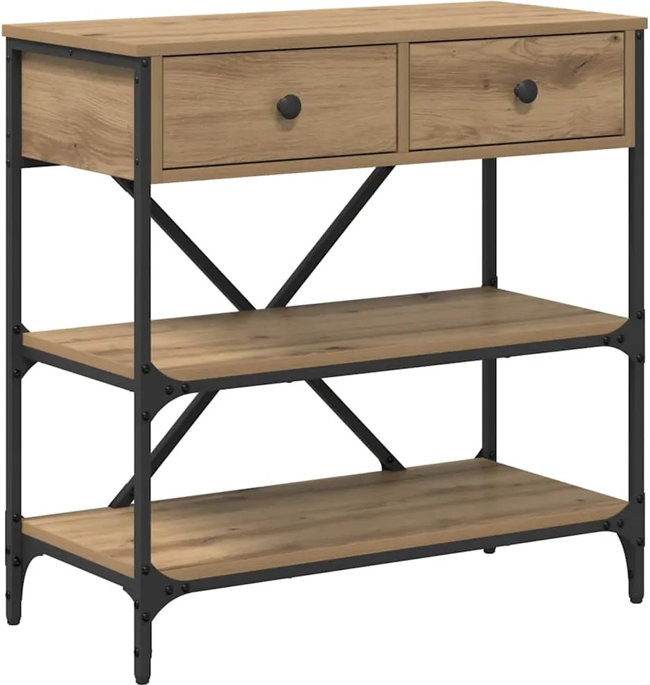 vidaXL Masă de consolă cu sertar cu raft Maro 100 x 34,5 x 75 cm lemn