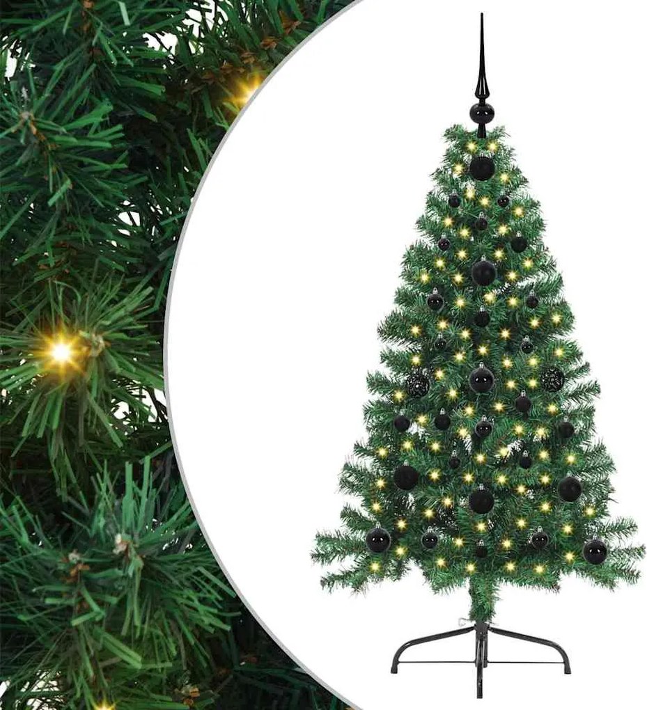 vidaXL Pom de Crăciun artificial pre-iluminat Verde 120 cm PVC