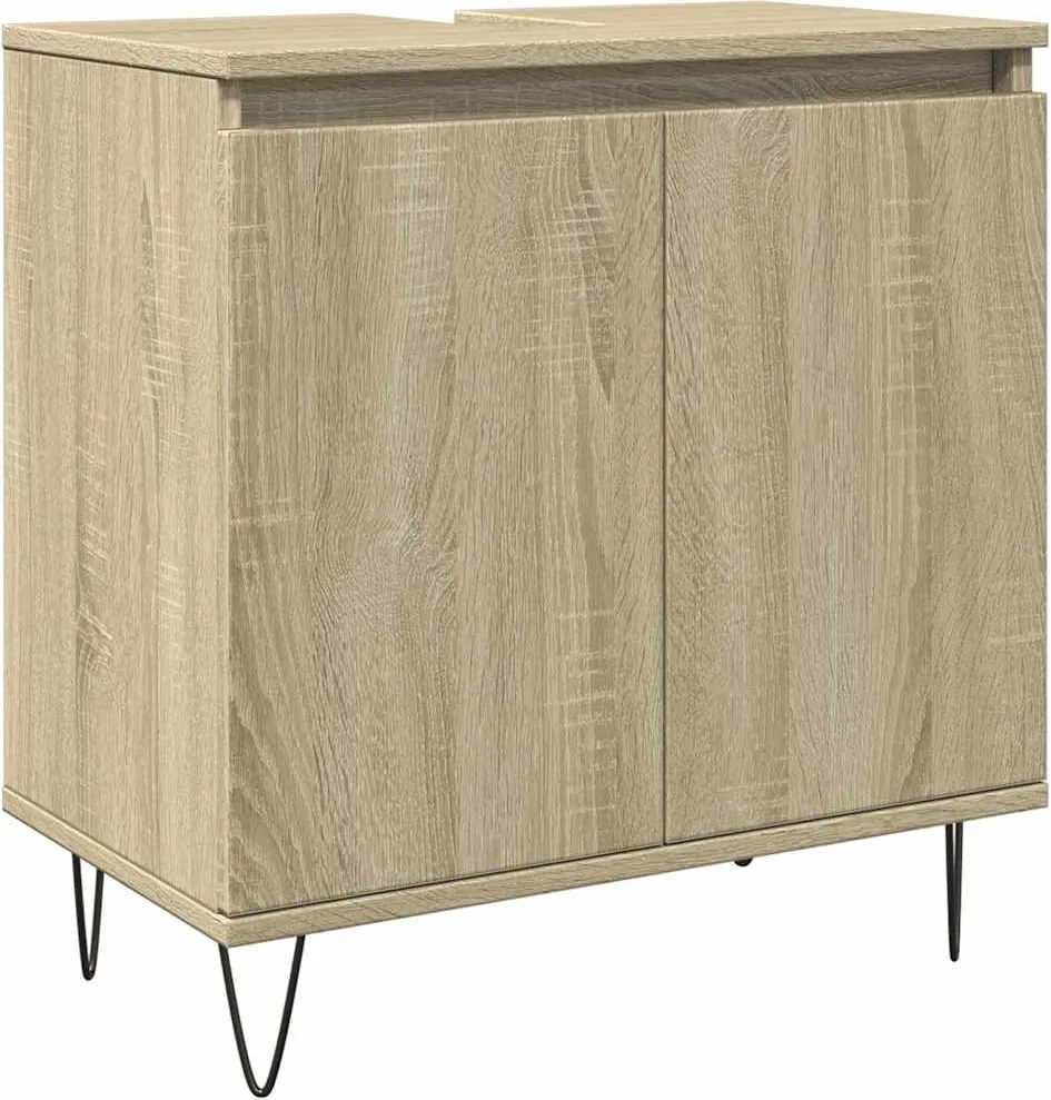 vidaXL Dulap de baie, stejar sonoma, 58x33x60 cm, lemn prelucrat