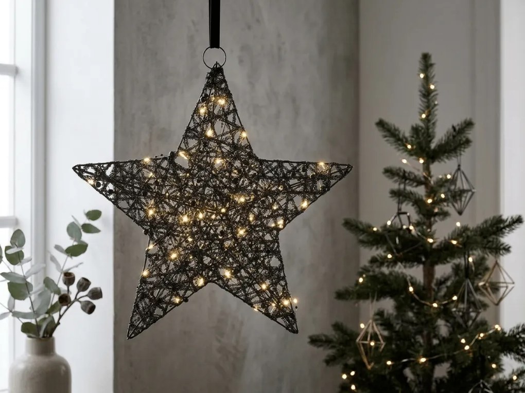 Decoratiune de Craciun stea STARIELLE cu iluminare LED 40 cm, neagra
