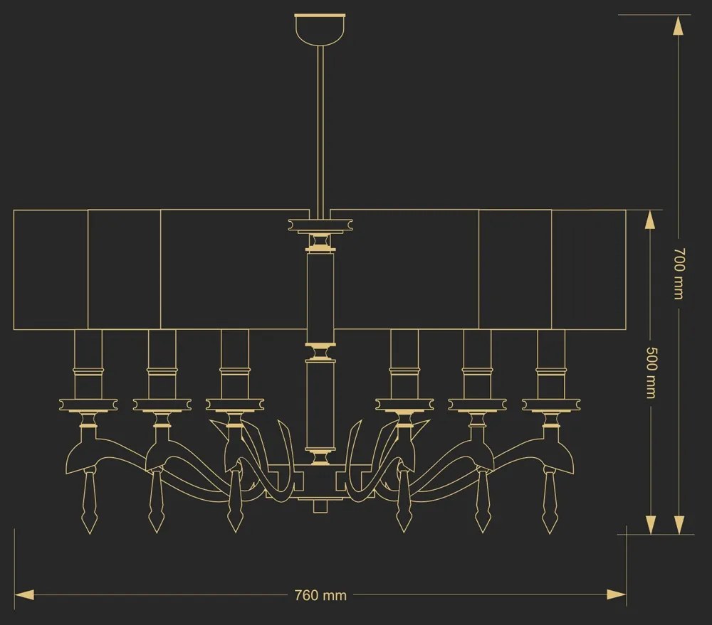 Candelabru 6 brate elegant realizat manual Sparone