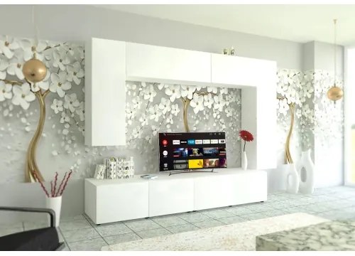Living Armonia V1 MDF Alb Mat - cu sistem &quot;PUSH TO OPEN&quot;