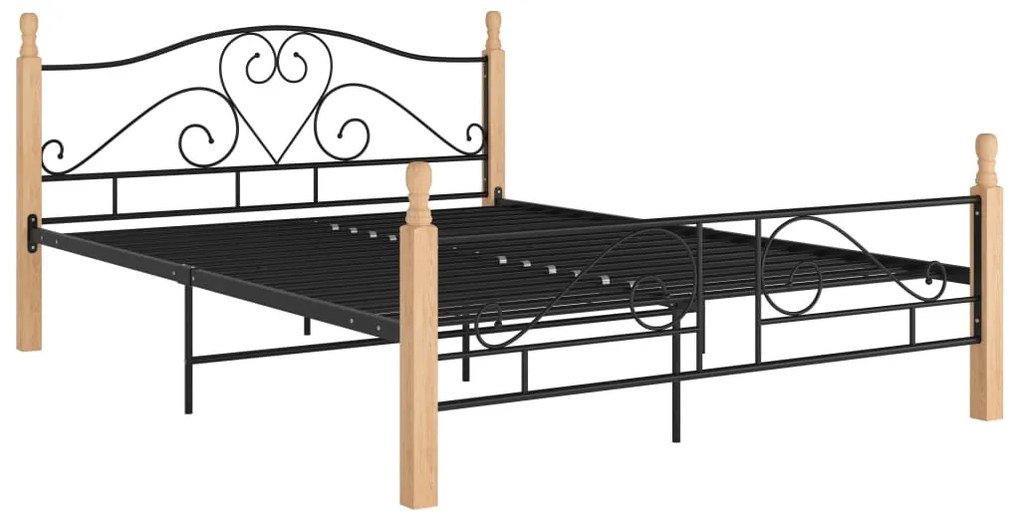324943 vidaXL Cadru de pat, negru, 160x200 cm, metal