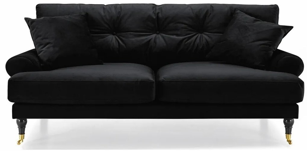 Canapea Seattle E135Numărul de locuri: 3, Negru, 195x100x87cm, 60 kg, Tapiterie, Picioare: Role, Lemn
