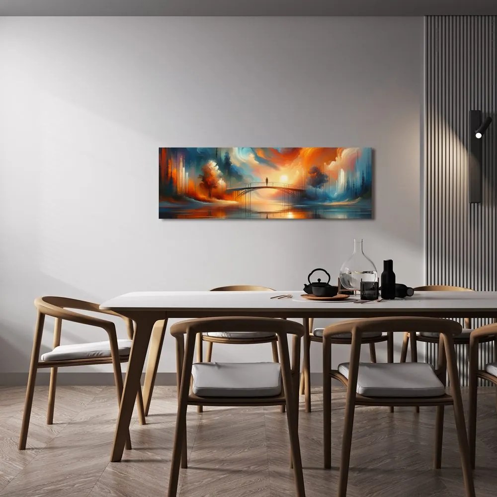 Tablou pod în lumina apusului
