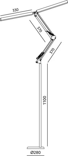 Brilagi - Lampă de podea flexibilă VARIO LED reglabilă, 14W/230V, 157 cm, albă