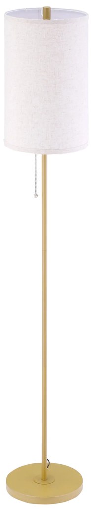 HOMCOM Lampadar design 40 W max. picior oțel dorat abajur material textil cremă dim. 25,5 x 25,5 x 157 cm auriu și bej | Aosom Romania