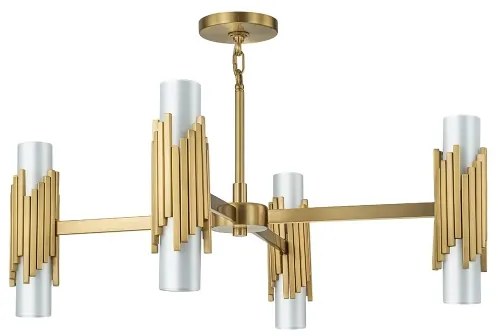 Elstead MARVELE8-AB-OPAL - Lustră MARVELE pe tijă, 8xE14/40W/230V, cu finisaj auriu