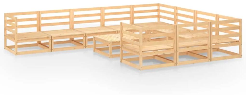 3075999 vidaXL Set mobilier de grădină, 11 piese, lemn masiv de pin