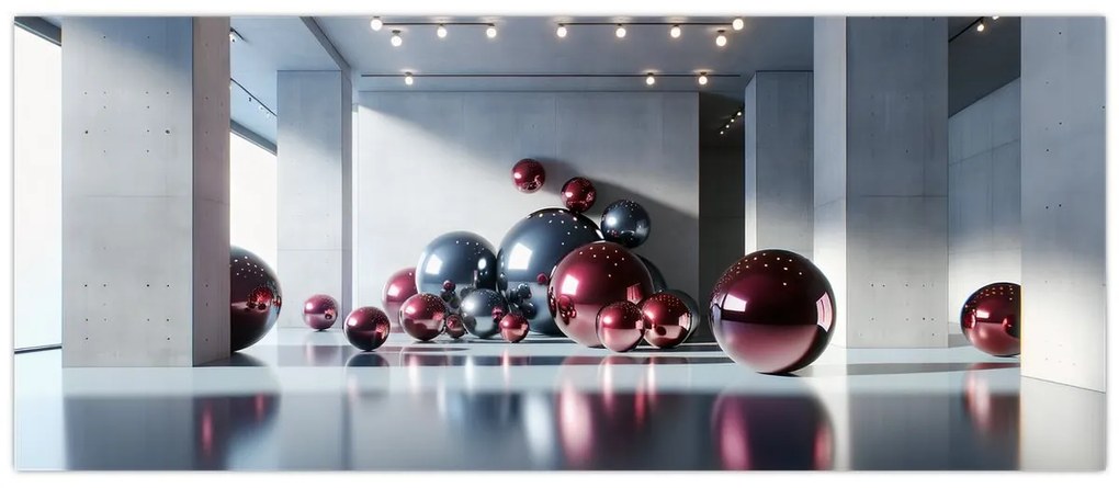 Tablou - Spațiu 3D cu bile II. (120x50 cm)