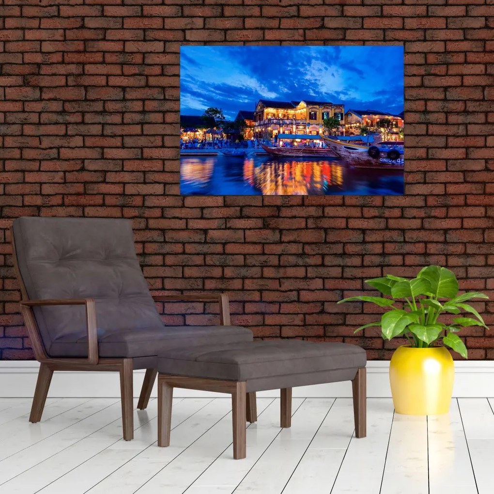 Tablou - Orașul de noapte Hoi An, Vietnam (90x60 cm)