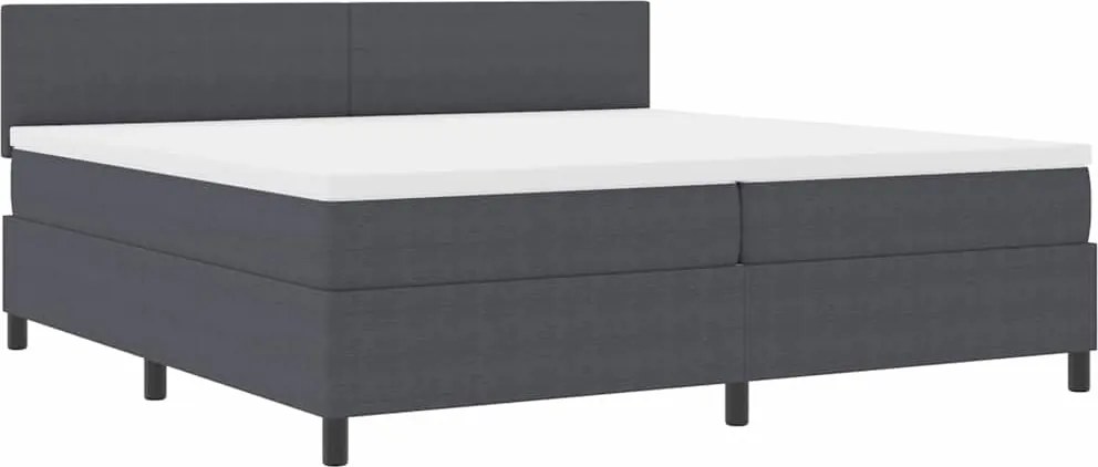 vidaXL Pat cu arc LED cu headboard Gri închis și alb 200 x 200 cm