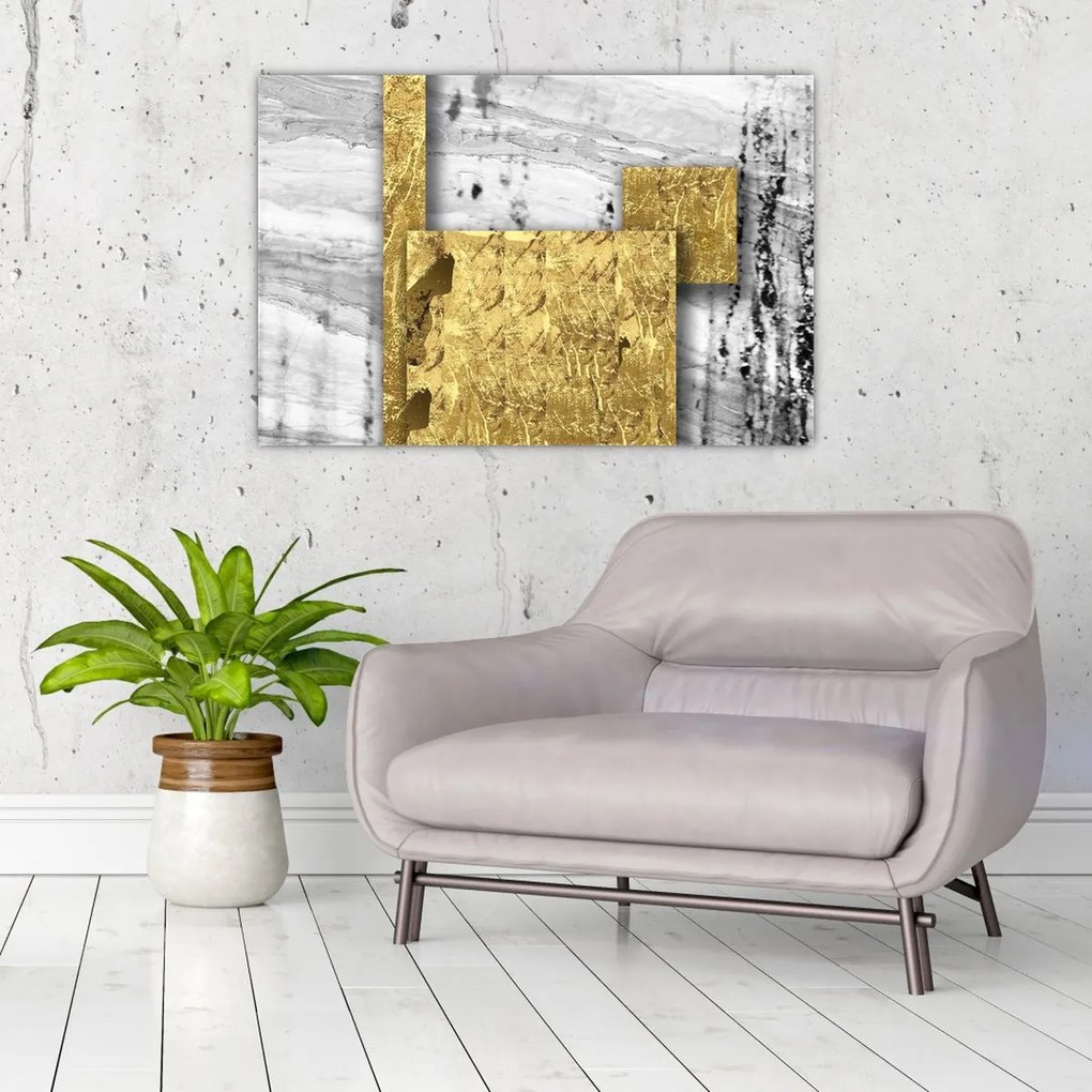 Tablou - Pătrate de aur N⁰1 (90x60 cm)