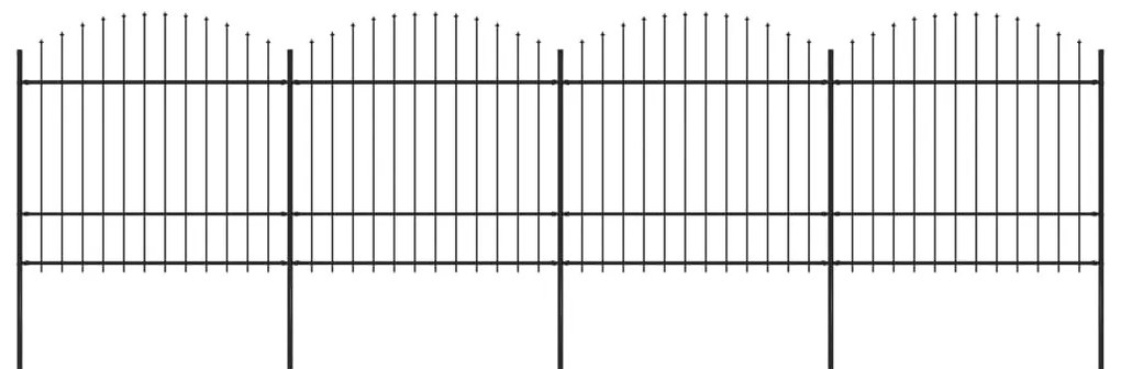 vidaXL Gard de grădină cu vârf tip suliță din oțel 714,5x175 cm, negru