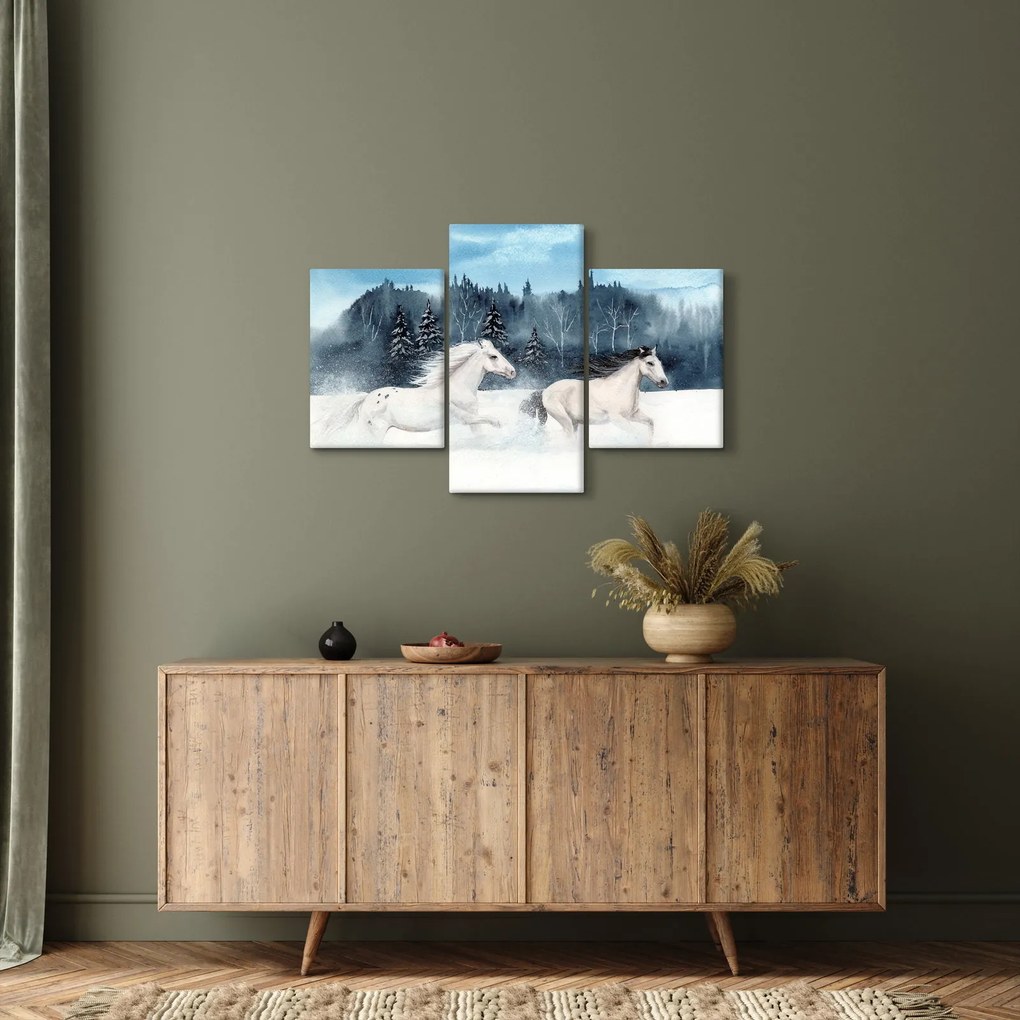 Tablou cu caii pictați (90x60 cm)