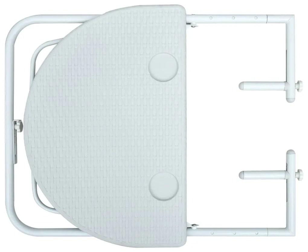 Masa balcon suspendata alb 60x64x83,5 cm plastic aspect ratan 1, Alb