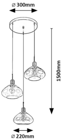 Lustră pe cablu DVORA 3xE27/40W/230V Rabalux 72023