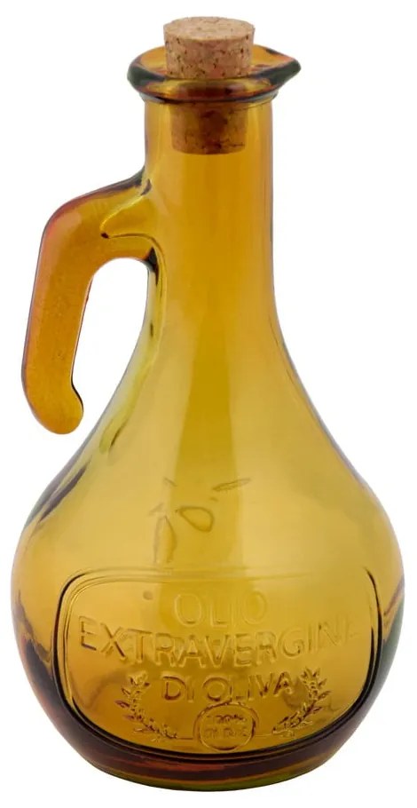 Olivieră din sticlă reciclată galbenă, 500 ml Olive - Ego Dekor