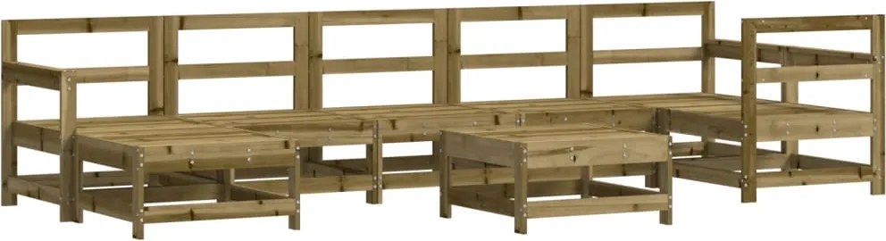 vidaXL Set mobilier relaxare de grădină, 8 piese, lemn de pin tratat