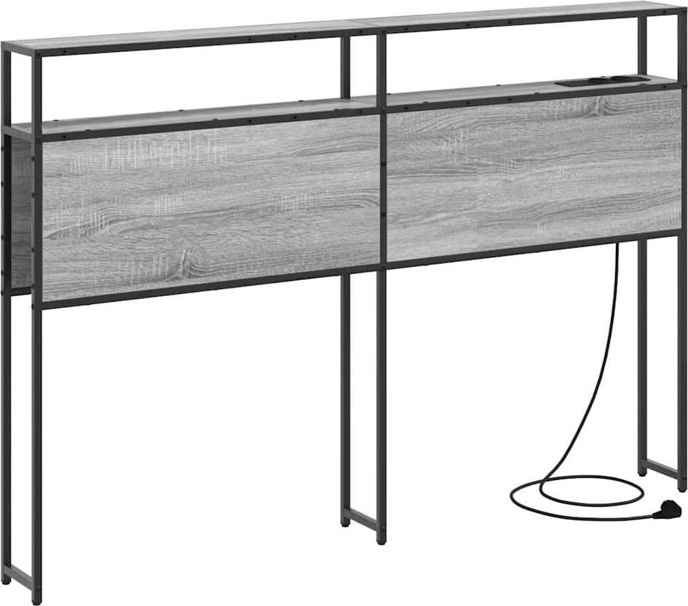 vidaXL Tăblie de depozitare cu raft sonoma gri 120 cm Lemn compozit