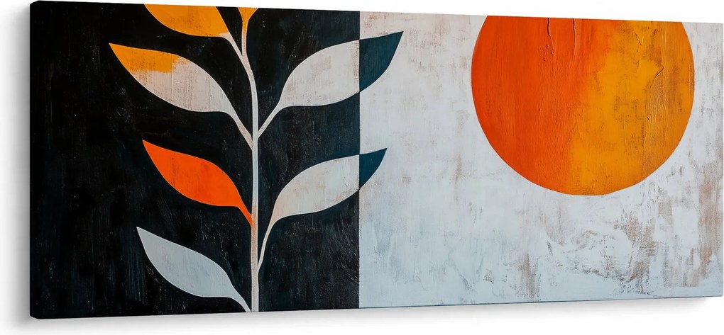 Tablou - Abstracție cu plantă și soare (120x50 cm)
