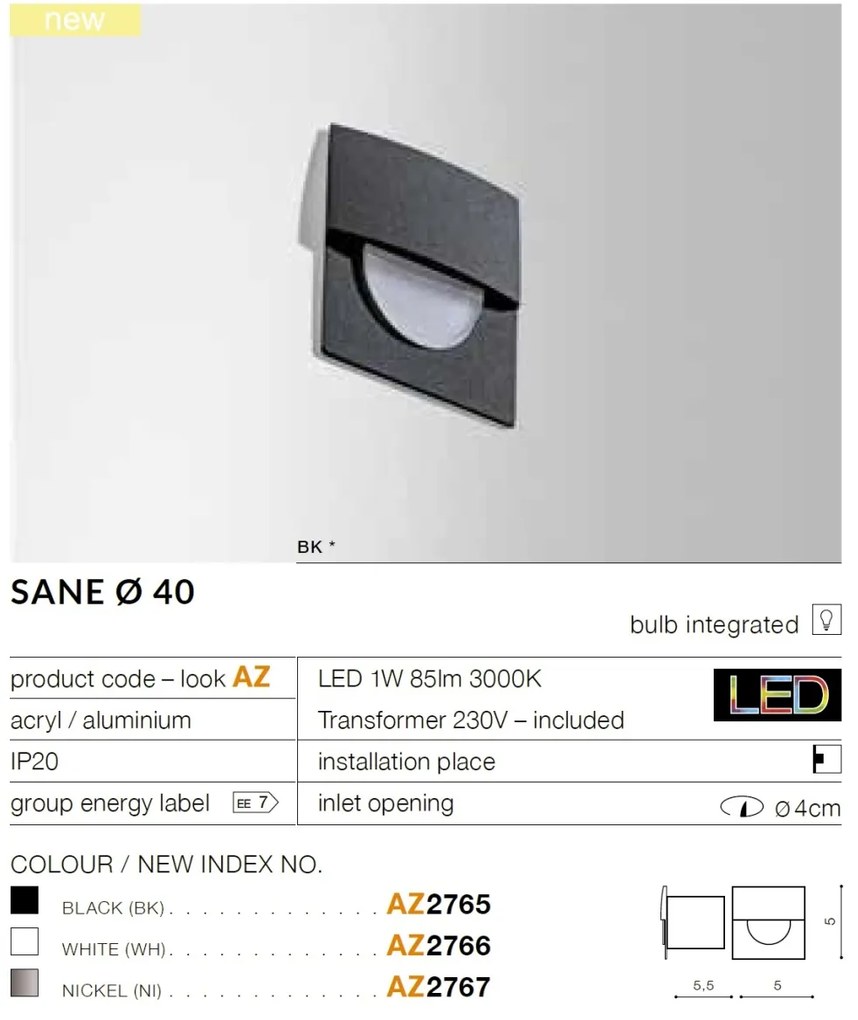 Spot LED incastrabil ambiental SANE FI 40 alb