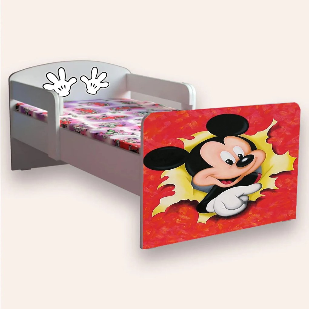 Pat copii Mickey Mouse cu manere Mic 2-6 ani Cu manere Cu saltea