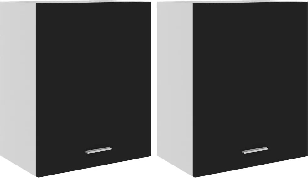 vidaXL Dulapuri suspendate “Lyon”, 2 buc., negru, 50x31x60 cm