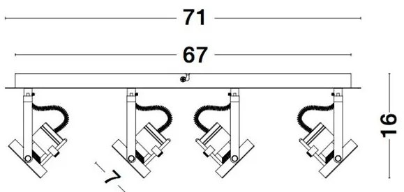 Plafoniera cu 4 spoturi directionabile SALVA negru NVL-9155103
